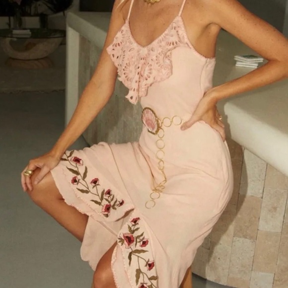 NWOT Chasing Unicorns Somewhere On A Beach Embroidered Cutwork Dress SZ XL EUC - Picture 2 of 12